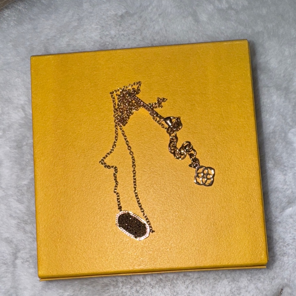 Kendra Scott Gold Necklace with Black Pendant